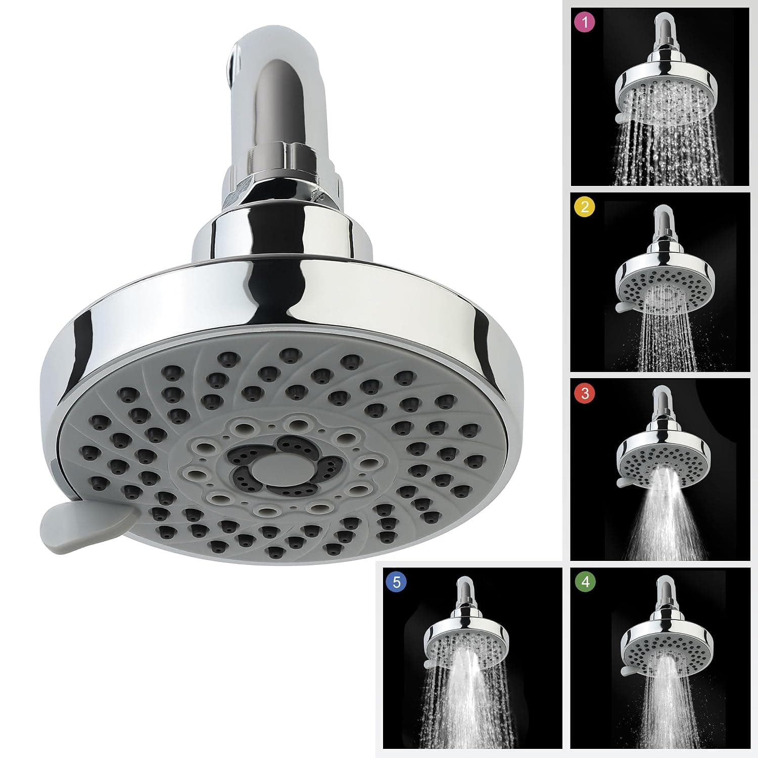 Orvos HydroBloom 5-Mode 4x4 Overhead Shower Head - Chrome