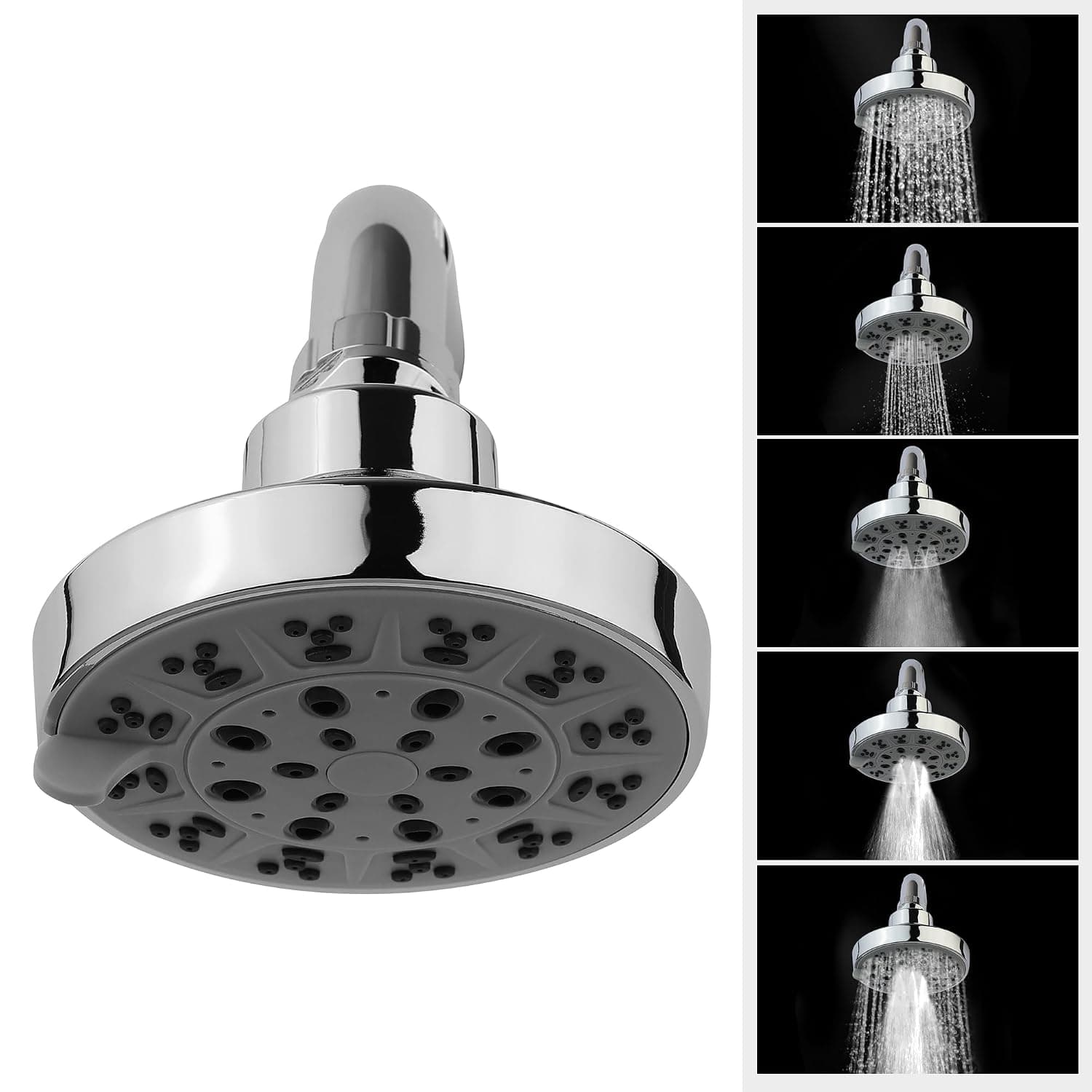 Orvos StreamEase 5-Mode 4x4 Overhead Shower Head - Chrome — Chrome