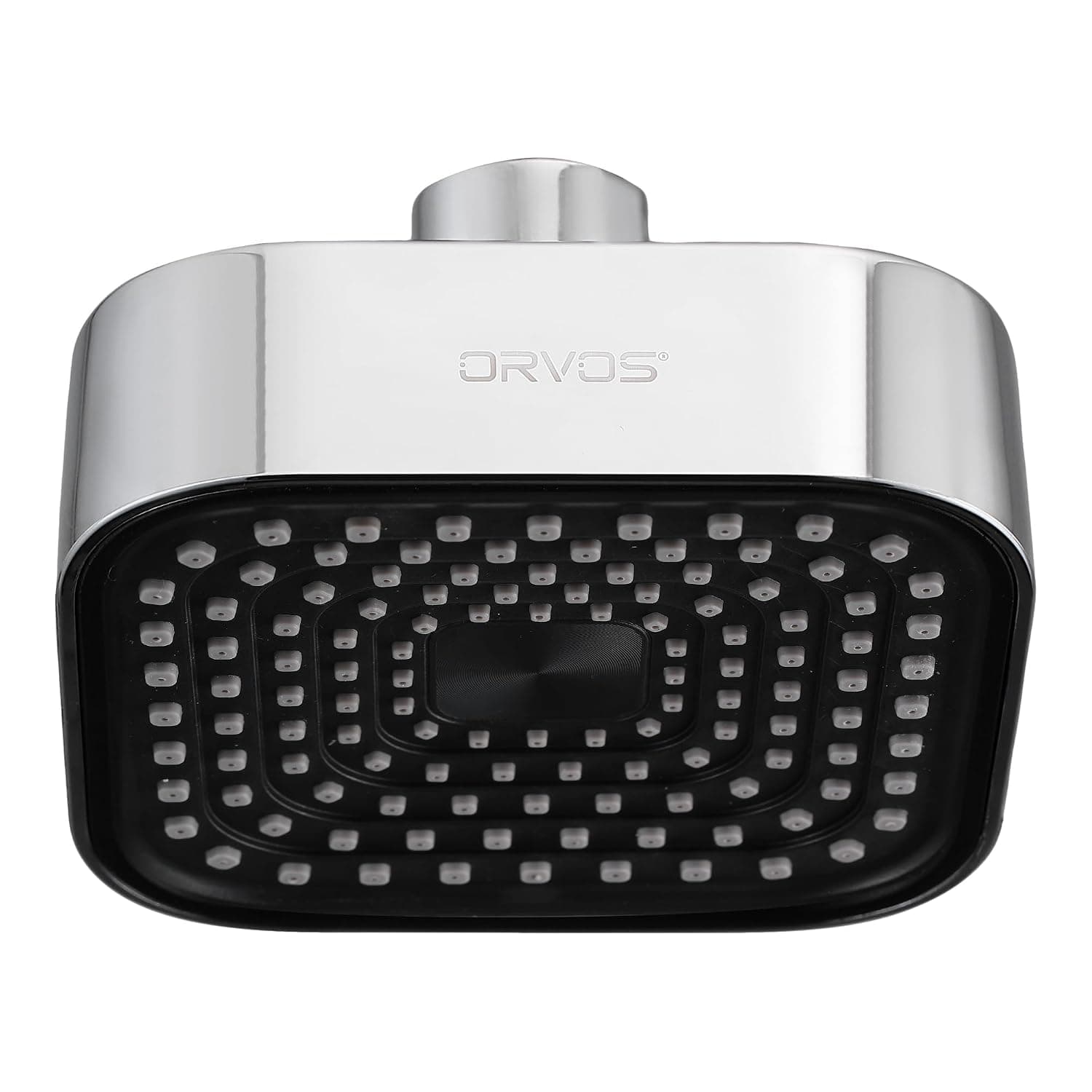 Orvos Matrix Single-Mode 4x4 Overhead Shower Head - Black & Chrome — Black & Chrome