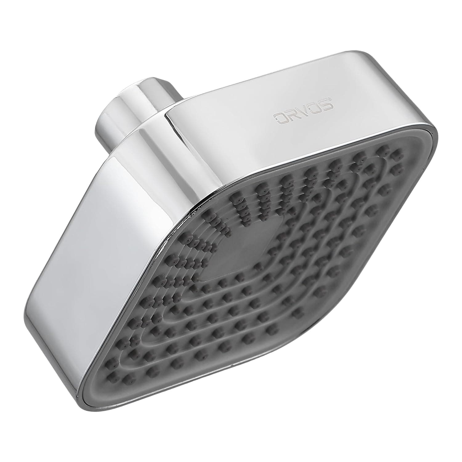 Orvos Matrix Single-Mode 6x6 Overhead Shower Head - Light Grey & Chrome