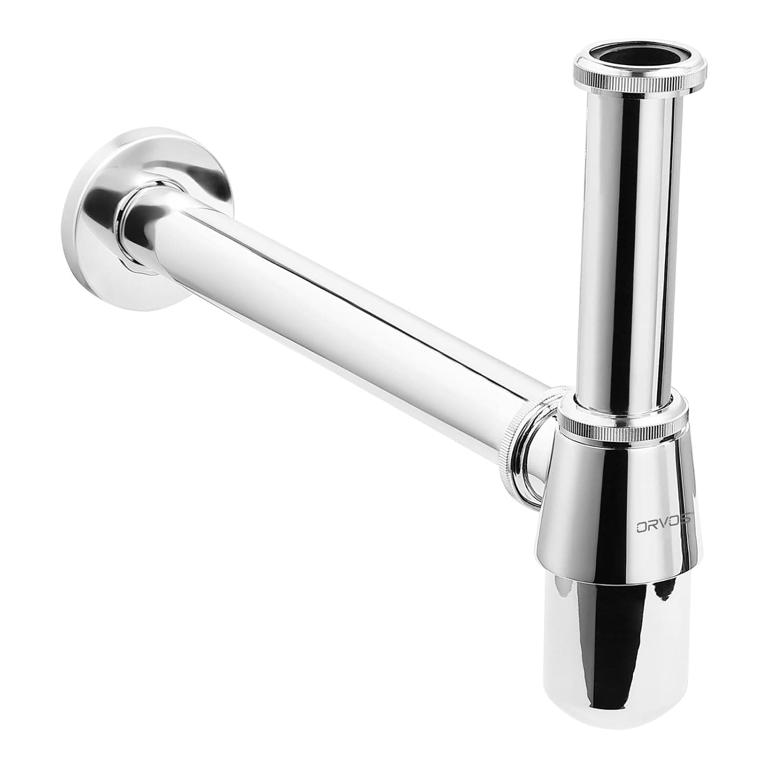 Orvos Curved Bottle Trap - Chrome — Chrome