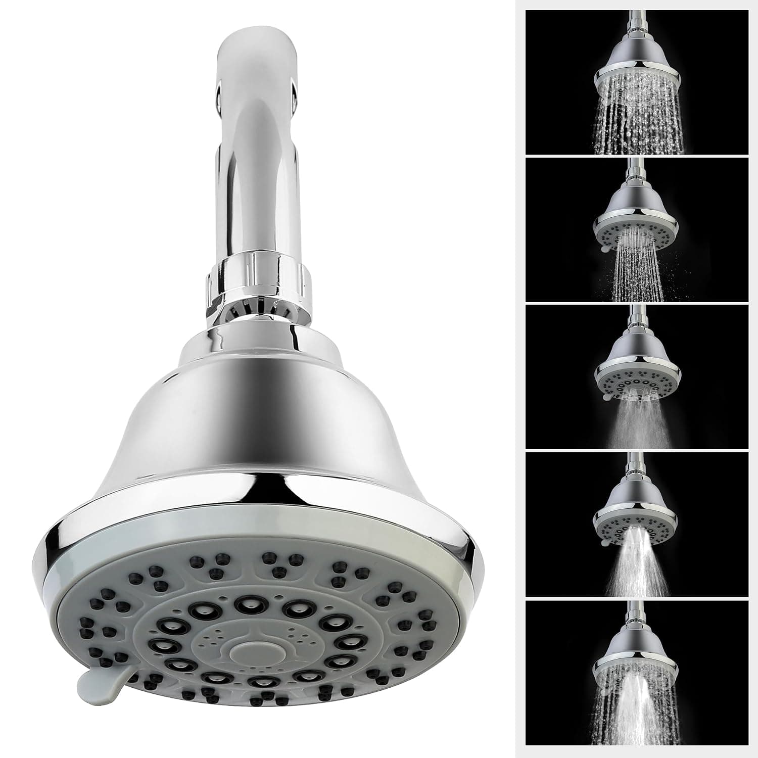 Orvos RainMist 5-Mode 4x4 Overhead Shower Head - Chrome — Chrome