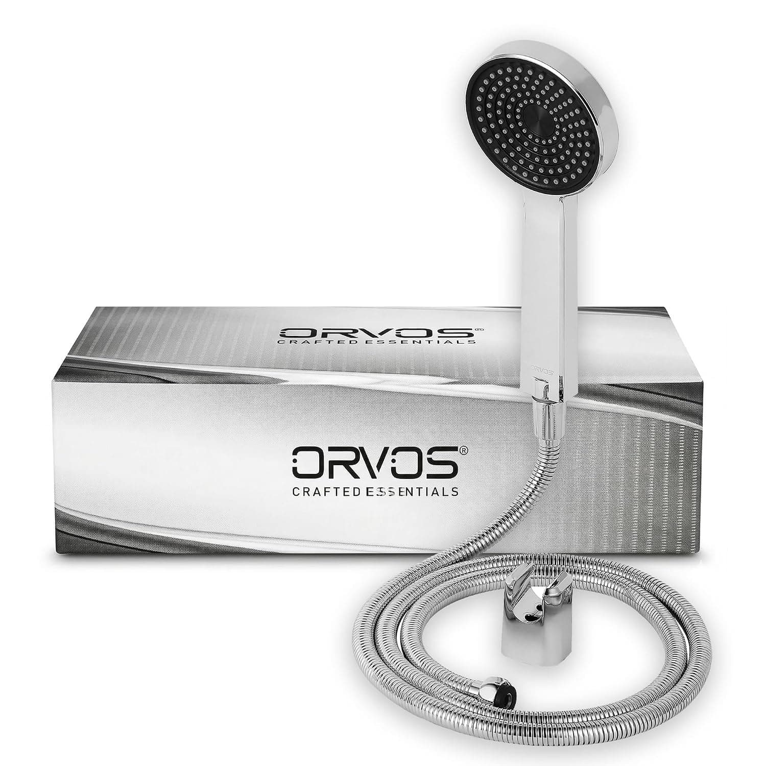 Orvos Orbit Single-Mode Hand Shower Set - Black & Chrome — Black & Chrome