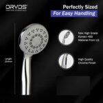 Orvos Hand shower multi-function 5 Modes, 4x4 inches, RainMist, Chrome plated with high grade Korean ABS material from LG,1.5 to 1.8 meter flexible shower hose and wall hook - Image 3
