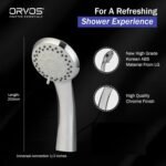 Hand shower multi-function 5 Modes, 4x4 inches, AquaGlow, Chrome plated with high grade Korean ABS material from LG,1.5 to 1.8 meter flexible shower hose and wall hook, for high end luxury bathrooms - Image 3