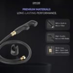Orvos Premium Health Faucet, Swivel, ABS Outer Body with Brass Pin Inside, Black Color, with Black and Golden 1 to 1.2 Meter Extendable SS 304 Shower Hose and Wall Hook, 360 Degree Rotatable Top - Image 3