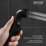 Orvos Premium Health Faucet, Swivel, ABS Outer Body with Brass Pin Inside, Black Color, with Black and Golden 1 to 1.2 Meter Extendable SS 304 Shower Hose and Wall Hook, 360 Degree Rotatable Top - Image 6