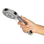 Hand shower multi-function, 4x4 inches, HydroBloom, Chrome plated with high grade Korean ABS material from LG, with 1.5 to 1.8 meter flexible shower hose and wall hook, for high end luxury bathrooms - Image 5