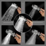 Hand shower multi-function, 4x4 inches, HydroBloom, Chrome plated with high grade Korean ABS material from LG, with 1.5 to 1.8 meter flexible shower hose and wall hook, for high end luxury bathrooms - Image 6