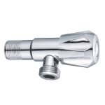 SAAVI Round Dual Angle Valve With Wall Flange Chrome for Bathroom | Faucet Stop Cock Tap for Geyser (Pack of 1) Chrome,Zinc Finish - SAAVI Kitchen and Bathroom Fittings