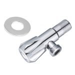 SAAVI Round Dual Angle Valve With Wall Flange Chrome for Bathroom | Faucet Stop Cock Tap for Geyser (Pack of 1) Chrome,Zinc Finish - SAAVI Kitchen and Bathroom Fittings