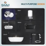 SAAVI Round Dual Angle Valve With Wall Flange Chrome for Bathroom | Faucet Stop Cock Tap for Geyser (Pack of 1) Chrome,Zinc Finish - SAAVI Kitchen and Bathroom Fittings
