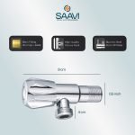 SAAVI Round Dual Angle Valve With Wall Flange Chrome for Bathroom | Faucet Stop Cock Tap for Geyser (Pack of 1) Chrome,Zinc Finish - SAAVI Kitchen and Bathroom Fittings