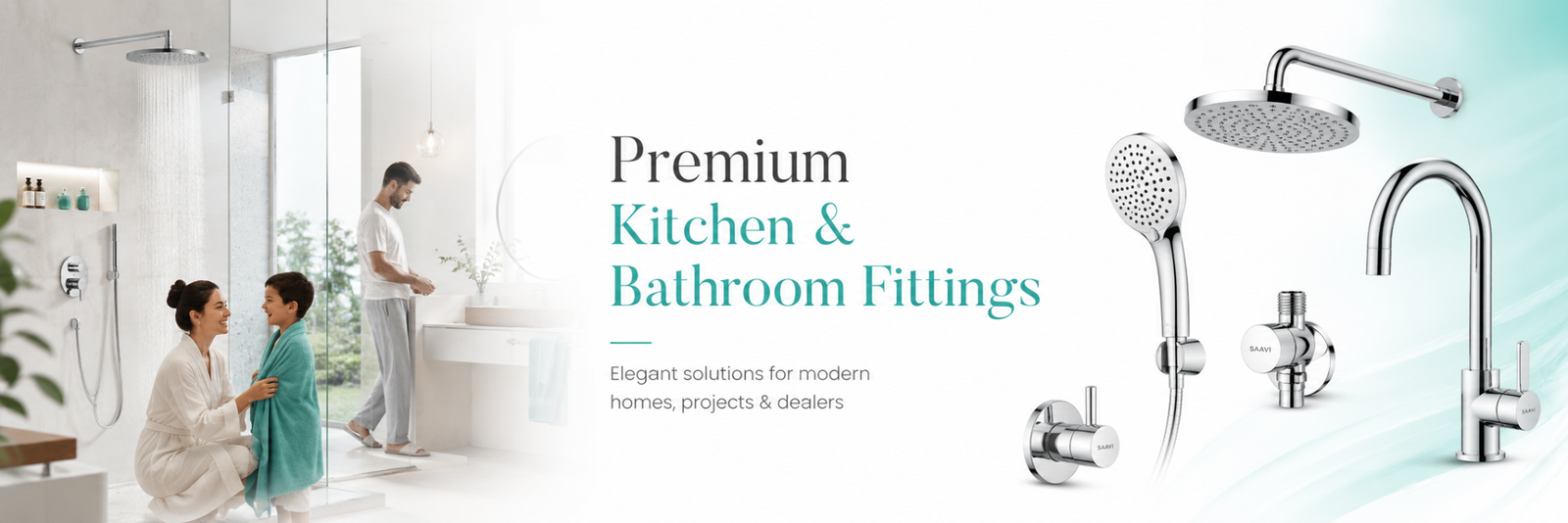 SAAVI kitchen and bathroom fittings including showers, taps and faucets